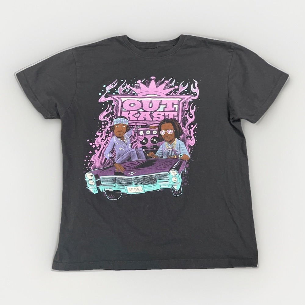 OutKast Crew Neck Band Tee Mens L Black Y2K Hip Hop Music Streetwear